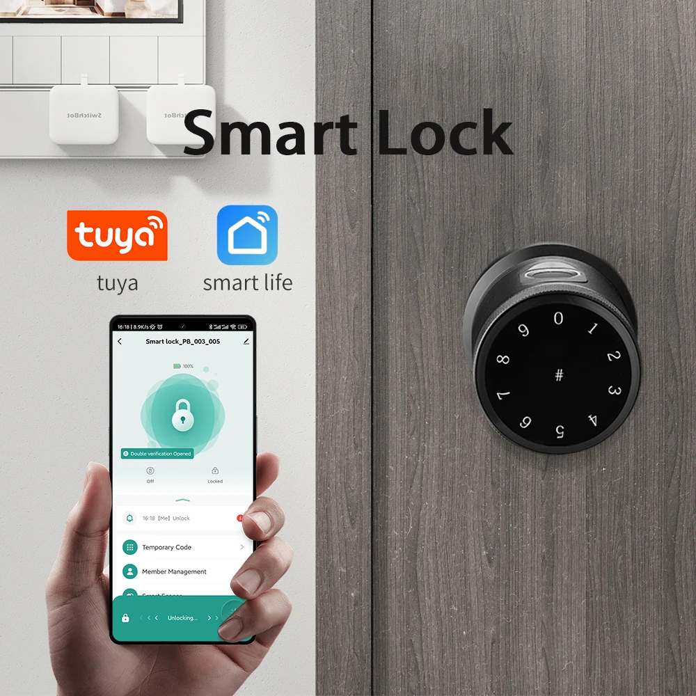 

Tuya Smart Door Lock Digital Electronic Lock Fingerprint Password Key IC Card Smart Life Unlock Apartment Office Smart Home