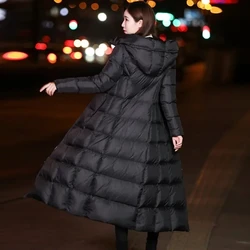 2023 New Thickened Quilted Outwear Women's Slim Hooded Women's Jacket Hooded Padded Women's Long Over-the-Knee Winter Parka coat