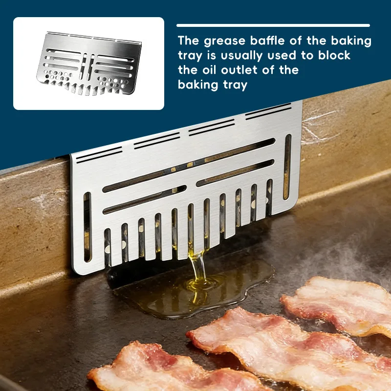 Metal BBQ Grease Baffle Splatter Shield Outdoor Grill Food Mesh Cover Grease Collector Barbecue Tool