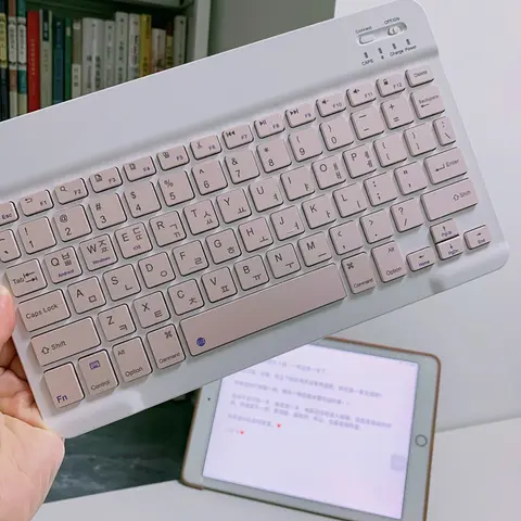 한국어 울트라 슬림 블루투스 키보드 휴대용 미니 무선 충전식 애플 아이패드 아이폰 한국어