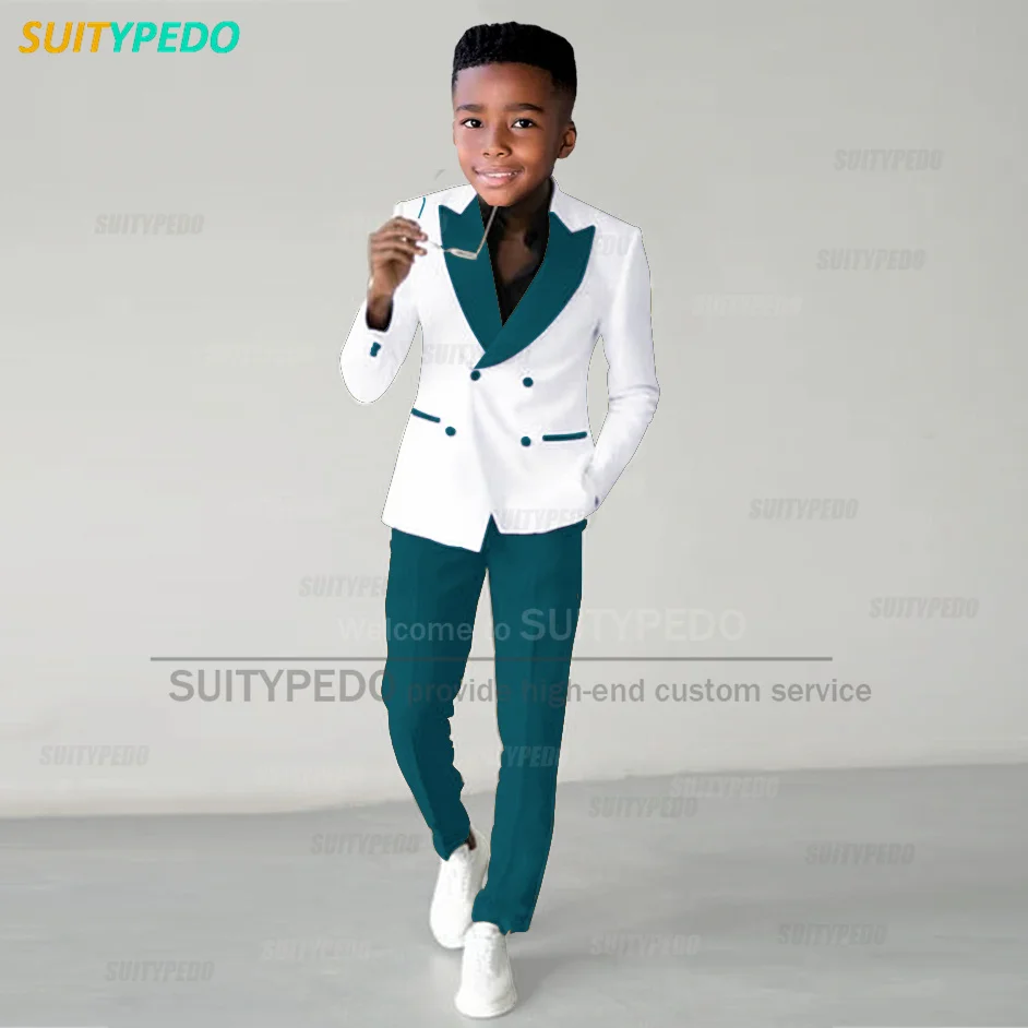 Fashion Boys Suit Sets Tailor-made Evening Dinner Formal Children Costumes Piano Performance Children Elegant Outfits 2 Pieces