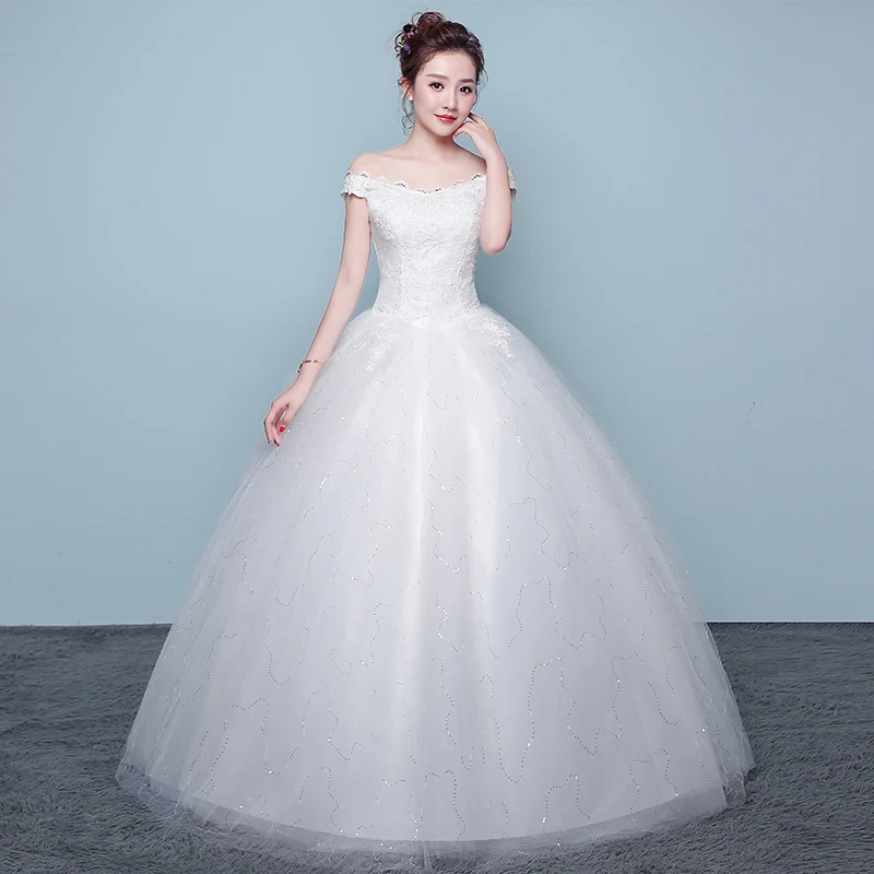 XXN-074#Luxury Embroidered Wedding Dress 2026 New Bridal Size One Shoulder Princess Dress Cheap Wholesale Lace Up Ball Gown