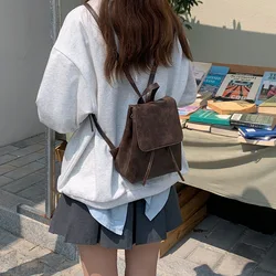 TRSYPHXM 2024.9.27 new Compact Retro American Brown Backpack 2024 new simple and versatile single Shoulder bag