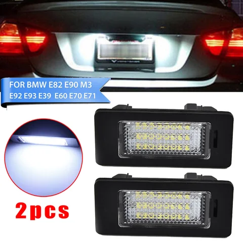2 шт. 24 светодиода подсветка номерного знака для BMW E90 M3 E92 E70 E39 F30 E60 E61 E93 автомобильные товары освещение номер...