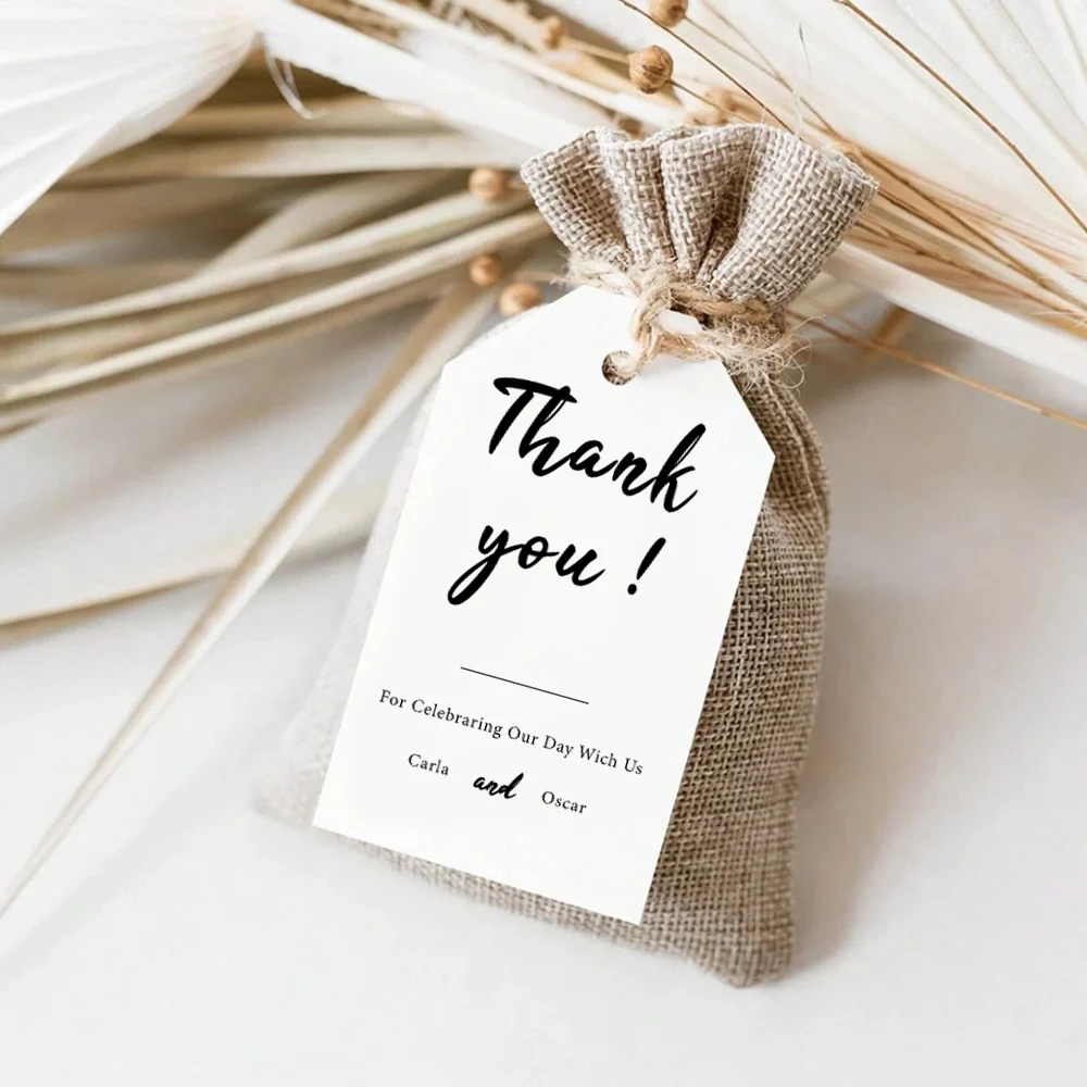 40 шт. открытки с благодарностью на заказ, персонализированные подарочные бирки, этикетки для вечеринок, идеально подходят для юбилеев, выпускников, свадеб