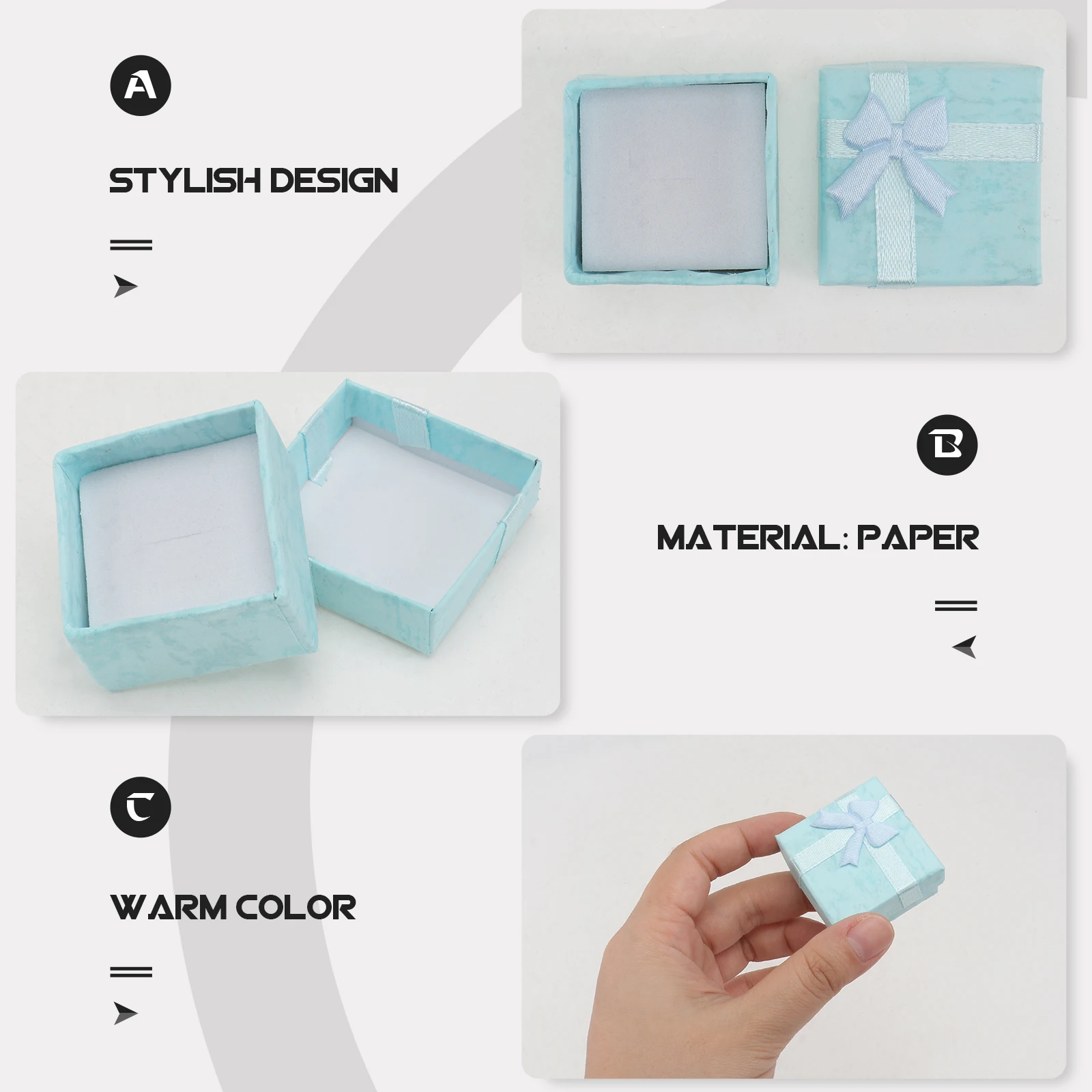 

24 Pcs Jewelry Box Jewelery Organizers Boxes with Handles Ring Holder Storage Necklace Shipping Packaging