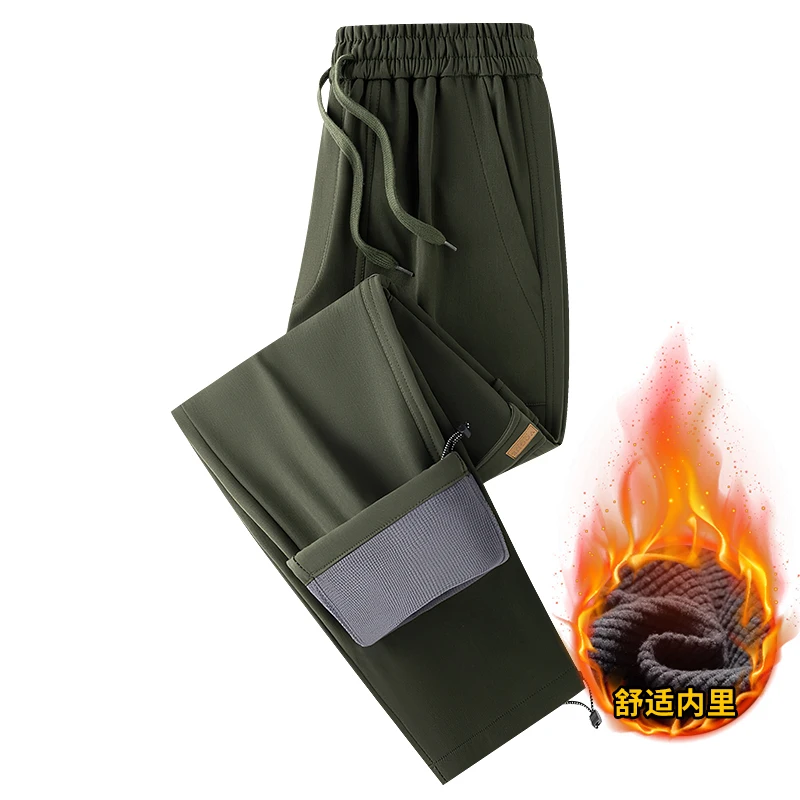 

New Soft Shell Pants Men's Spring and Autumn Outdoor Windproof Hiking Workwear Sports and Plush Thick Men's Casual Long Pants