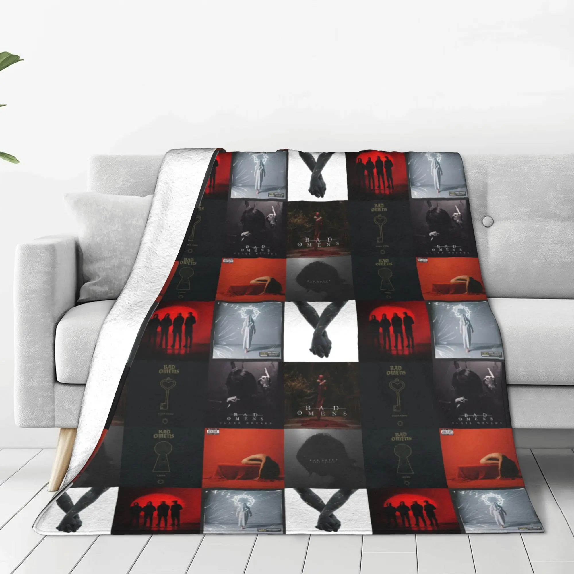 Bad Omens All Albums, Popular Singles And Members Blankets Fleece Sofa Throw Blanket for Couch Bedding Outdoor Throws Bedspread