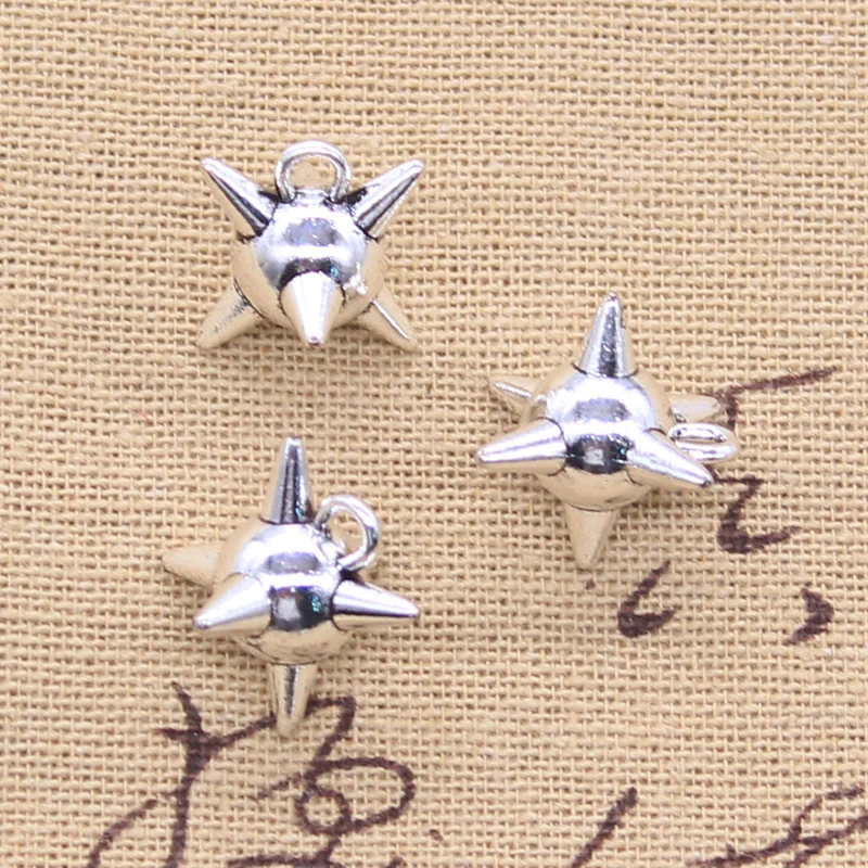 10pcs Charms 3D Spike Ball 15x13x17mm Tibetan Silver Color Pendants Antique Jewelry Making DIY Handmade Craft view 2