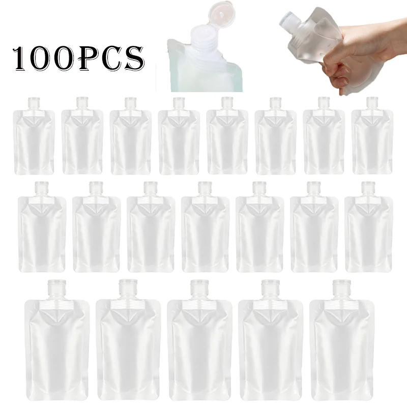 

100Pcs 30/50/100ML Refillable Packaging Bags Travel Essentials Lotion Cosmetics Shampoo Shower Gel Portable Bags Makeup Fluid