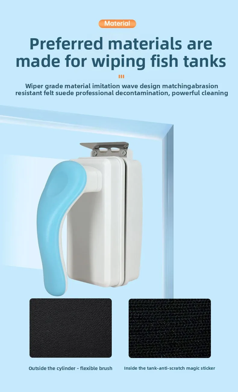 Aquarium Glas Aquarium Algen Schaber Reiniger Starke Magnetische Schwimmende Saubere Bürste Aquarium Schaber Fenster Reiniger Werkzeuge – Detail 5