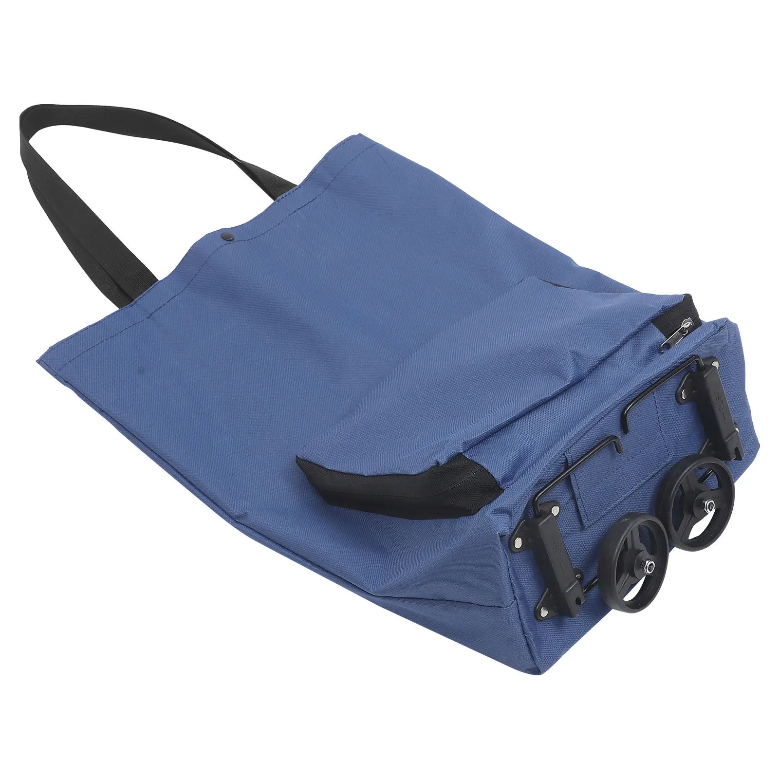 

Heavy Duty Trolley Bag Waterproof Oxford Cloth Shopping Cart with Wheel Foldable Design Reusable Grocery Pouch for Picnic Travel