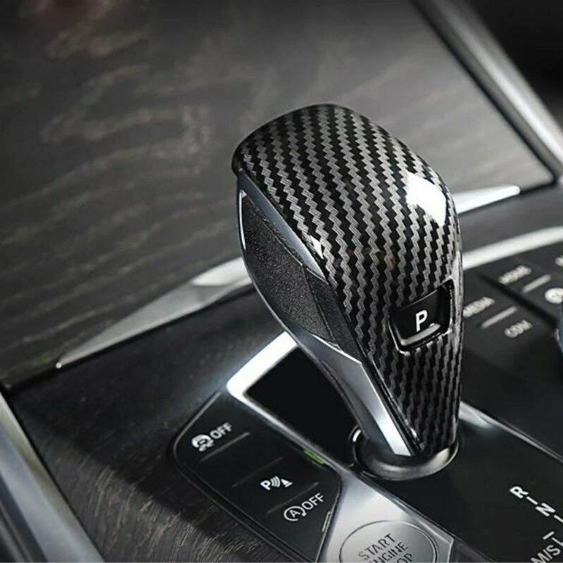 Gear Shift Knob Button Cover Trim Fit for BMW 3er G20 G21 4er G22 G23 Z4 G29 X5 G05 X6 G06 8er G14 G15 G16 Carbon Fiber Style view 5