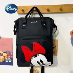 Saco de fraldas mickey disney, mochila de grande capacidade, bolsa de bebê, desenho animado, marca de luxo, novo