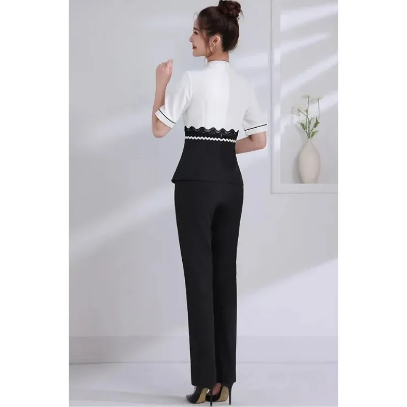 Esthetic Uniform Summer Short Sleeve Beauty Salon Suit Women\'s Spa Beautician Clothing Hotel Massage Workwear Korean Overalls