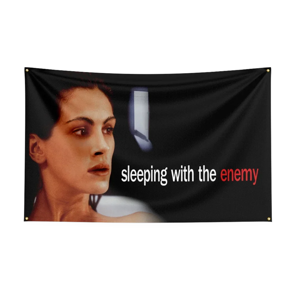 Horror Movies Flag for The s-sl-ee-pi-ng w-i-th t-h-e en-em-y Fans Banner Custom Image Scary Yard Wall Hanging Decor