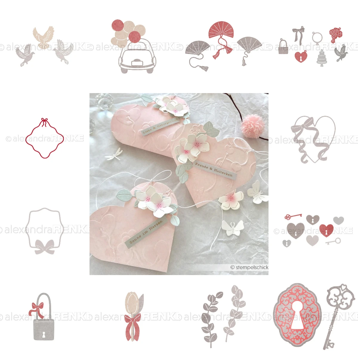 Tulpen und Liebe und Fans 2026 Neue Metall-Stanzformen für DIY Scrapbooking Bastelarbeiten Fotoalbum-Vorlage Handgemachte Dekoration
