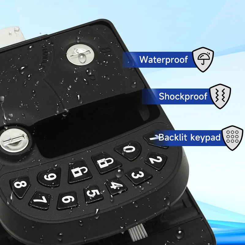 Full Metal Keyless Entry Keypad Key Fob RV Lock Deadbolt RV Door Keyless Remote Handle Lock For Camper Motorhome Trailer