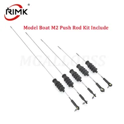 1set Include M2 Ball Head Tie Rod End+Rubber Bellows Radio Box Seals+Servo Push Pull Rod(Length 100~300mm) for RC Boat
