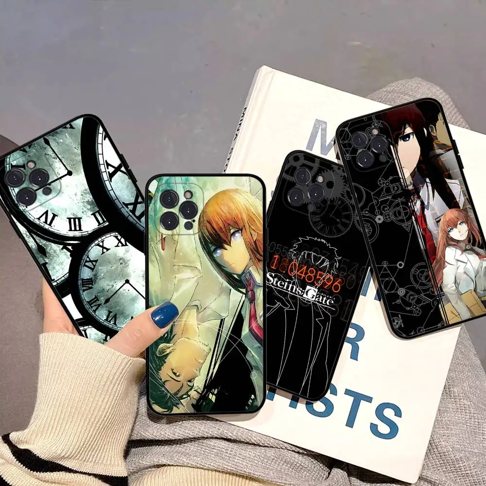 أنيمي ستينز بوابة جراب هاتف آيفون 16 15 14 11 12 13 Mini Pro XS ماكس غطاء 6 7 8 Plus X Funda Shell