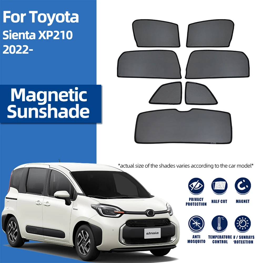 

For Toyota SIENTA XP210 2023 2024 Magnetic Car Sunshade Shield Front Windshield Curtain Rear Side Baby Window Sun Shade Visor