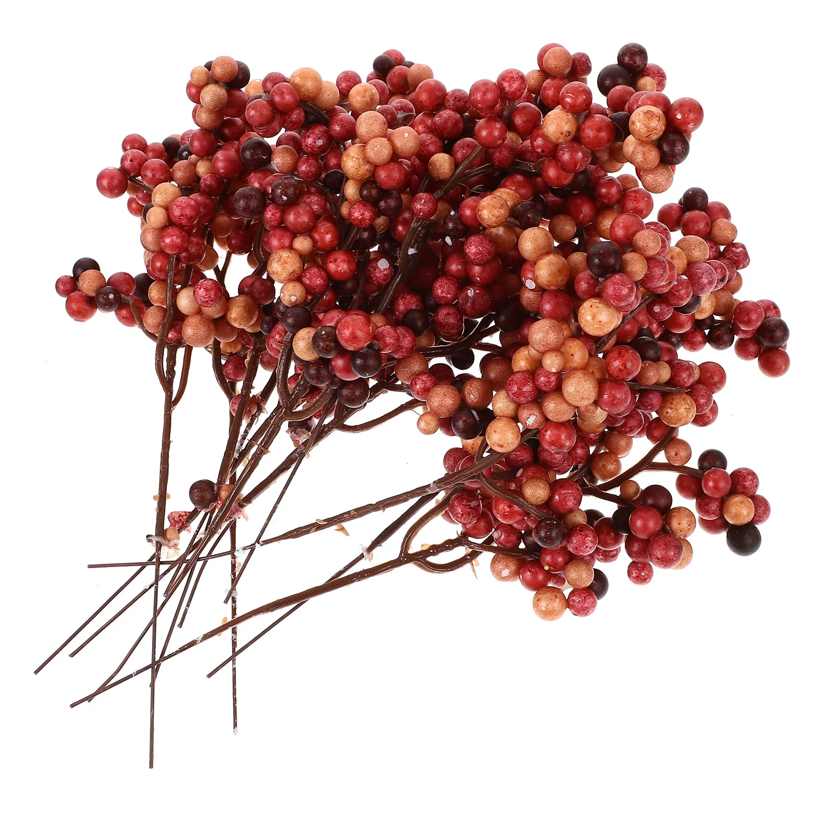 

12 Pcs Christmas Berry Decorations Faux Branches Stems Fake Pumpkin Household Plastic Decorative Artificial