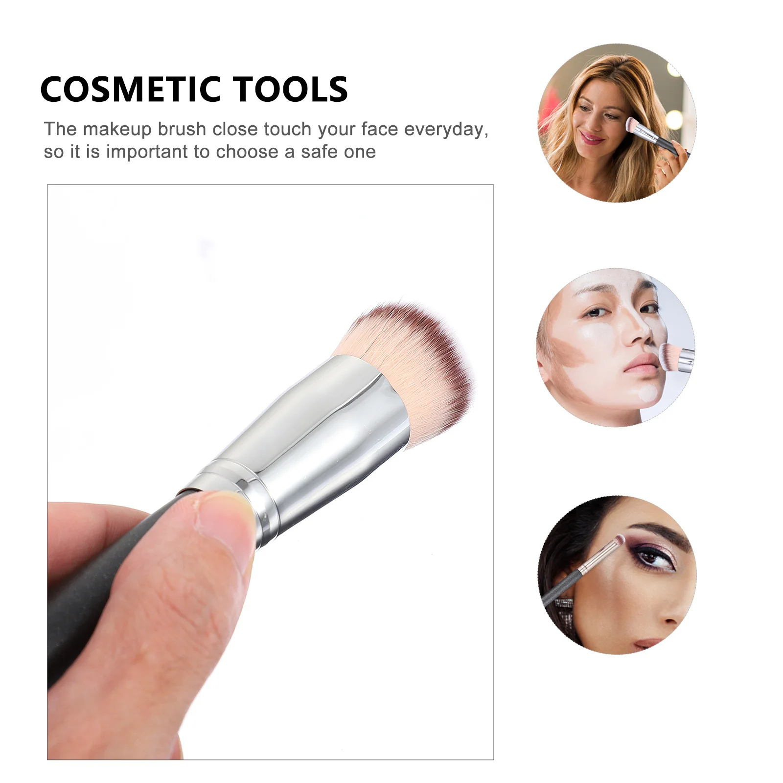 

3Pcs Brush Set Professional Foundation Concealer Makeup Tools Soft Skin Friendly Eco Friendly Makeup Utensils for
