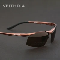 VEITHDIA, gafas de sol para hombre, lentes polarizadas de aluminio y magnesio UV400, gafas de sol sin montura para conducir, pescar, gafas deportivas para hombre 6535