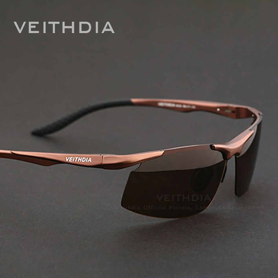  VEITHDIA Men Sunglasses Aluminum Magnesium Polarized UV400 Lens Rimless Driving Fishing Sun Glasses Sports Eyewear For Male 6535 