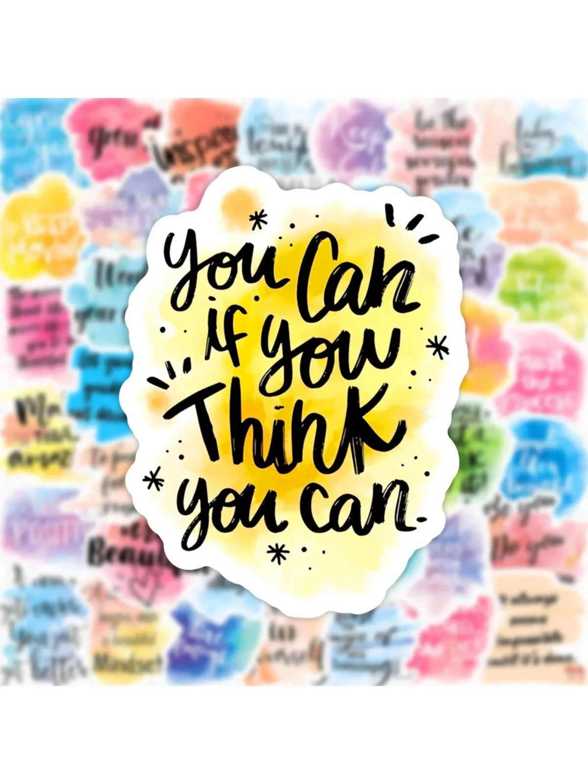 50 Stück bunte inspirierende positive Worte Text Aufkleber DIY Tagebuch Telefon Laptop Gepäck motivierende Graffiti Aufkleber Aufkleber