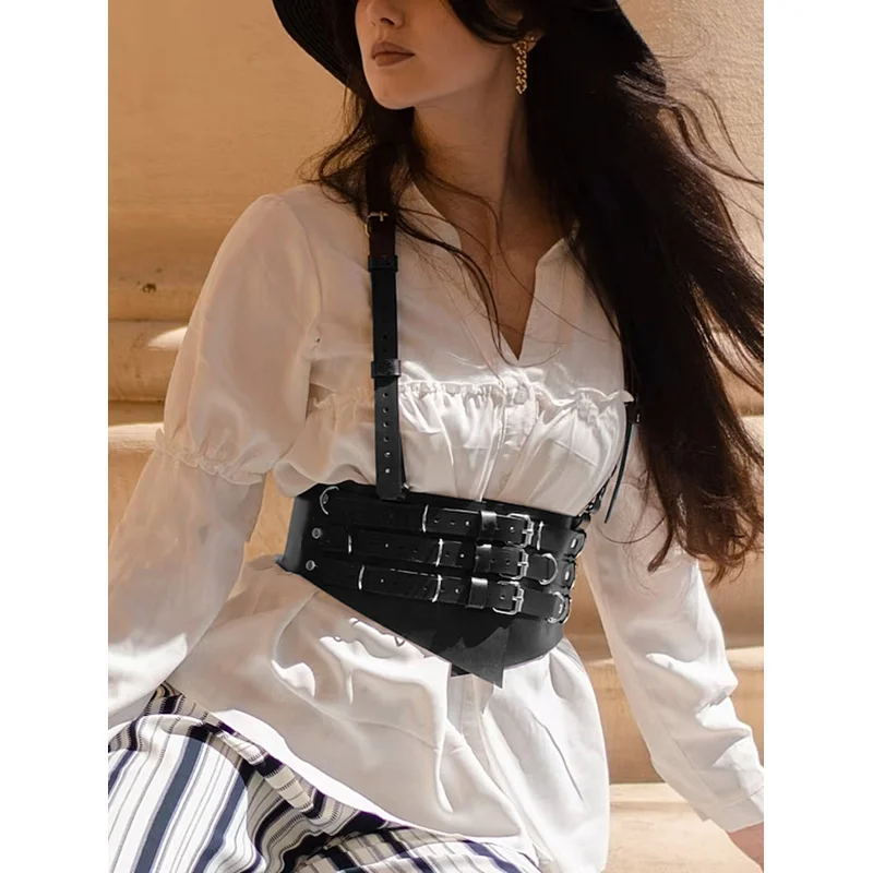 

Women's Retro Vest Belt Waist Drawstring Women's Wide Belt Punk Suitable for Daily Wear