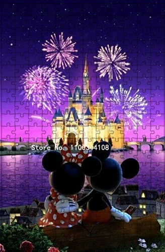 Disney Castle Mickey Mouse Puzzles Kinder frühe Bildung Lernspiel zeug/Stück Cartoon Puzzle Geschenk Kinder