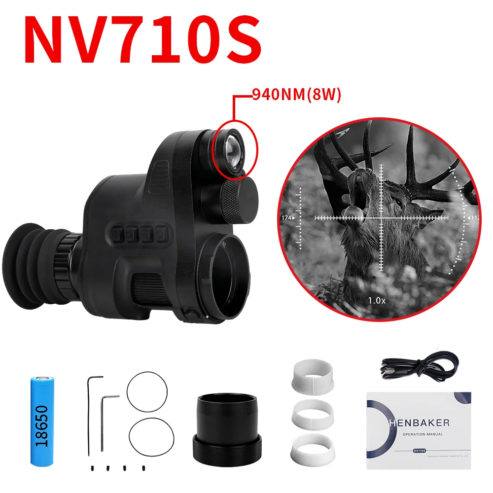 Henbaker NV710S 940nm Digital Hunting Night Vision Scope Camera kit with Wifi APP NV Rifle Scope Cam Hunting Night Vision Sights