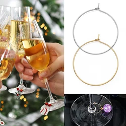 100pcs Wine Glass Charm Rings Wire Hoops Drink Markers White K Color and KC Golden Color 4 Size 100pcs Wine Glass Charm Gift