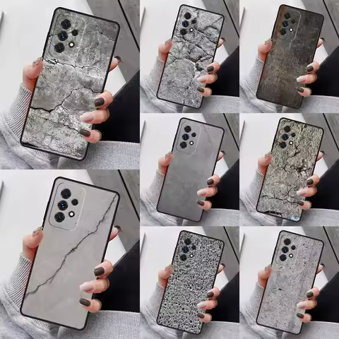 Concrete cracked stone Texture Phone Case For Samsung Galaxy S23 S21 S20 FE S24 S22 Ultra Note20 S10 S9 Plus A40 A52 A12 A13 A53