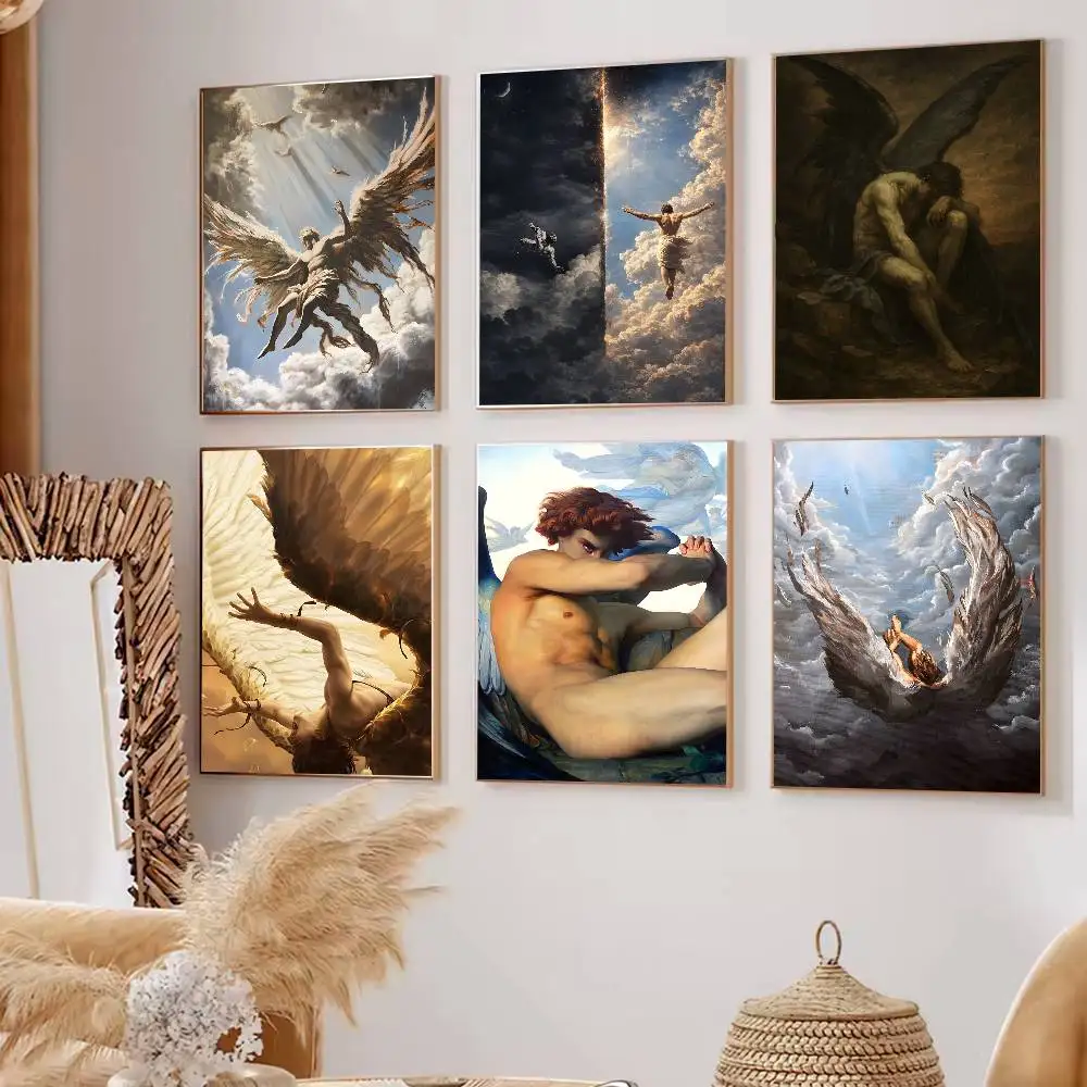 The Fallen Painting Angel Poster Home decor HD sticky wall waterproof home living room bedroom bar decoration