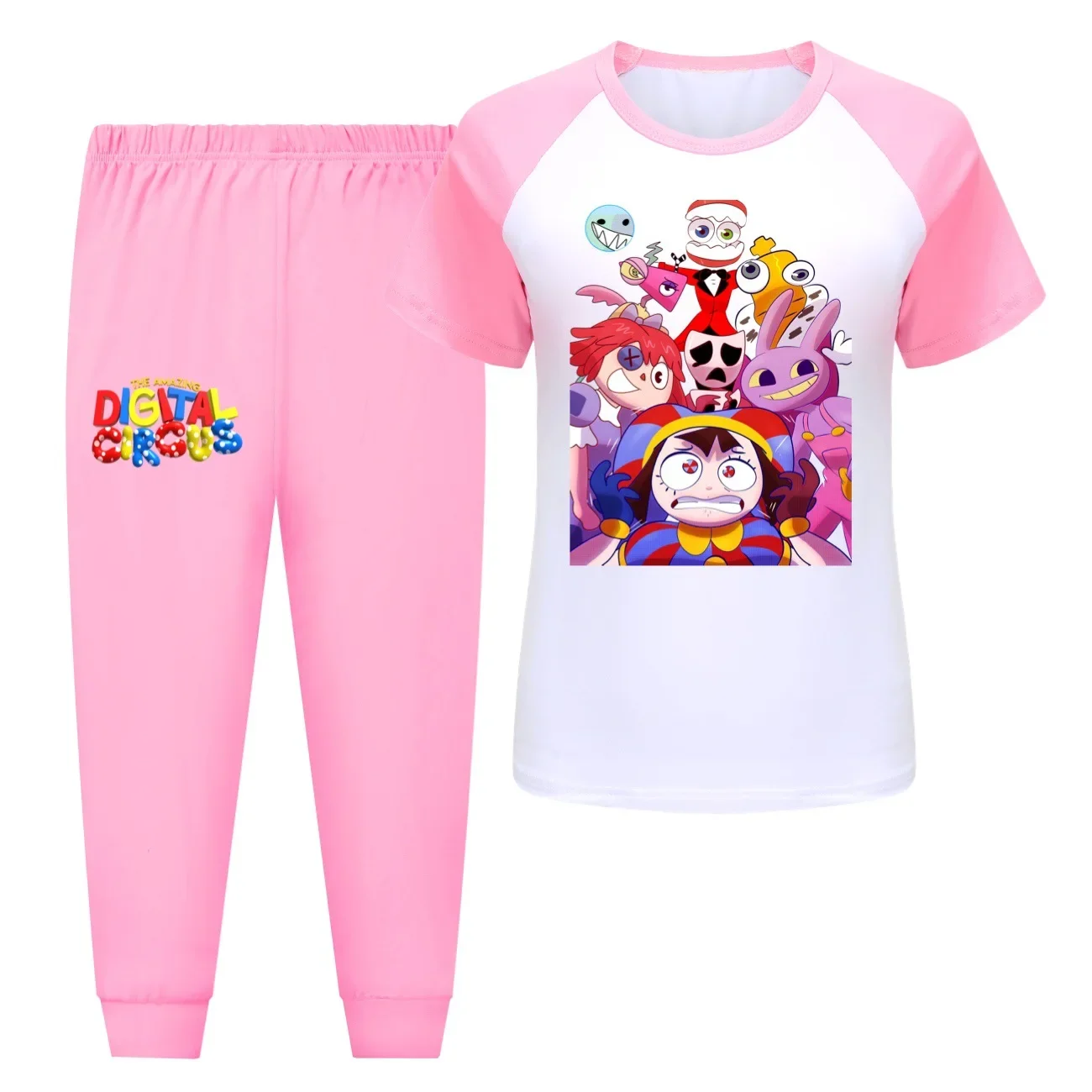 The Amazing Digital Circus Clothes Kids Pomni Jax T-shirt Pants 2pcs Set Baby Girls Summer Short Sleeve Outifts Boys Pajama Sets