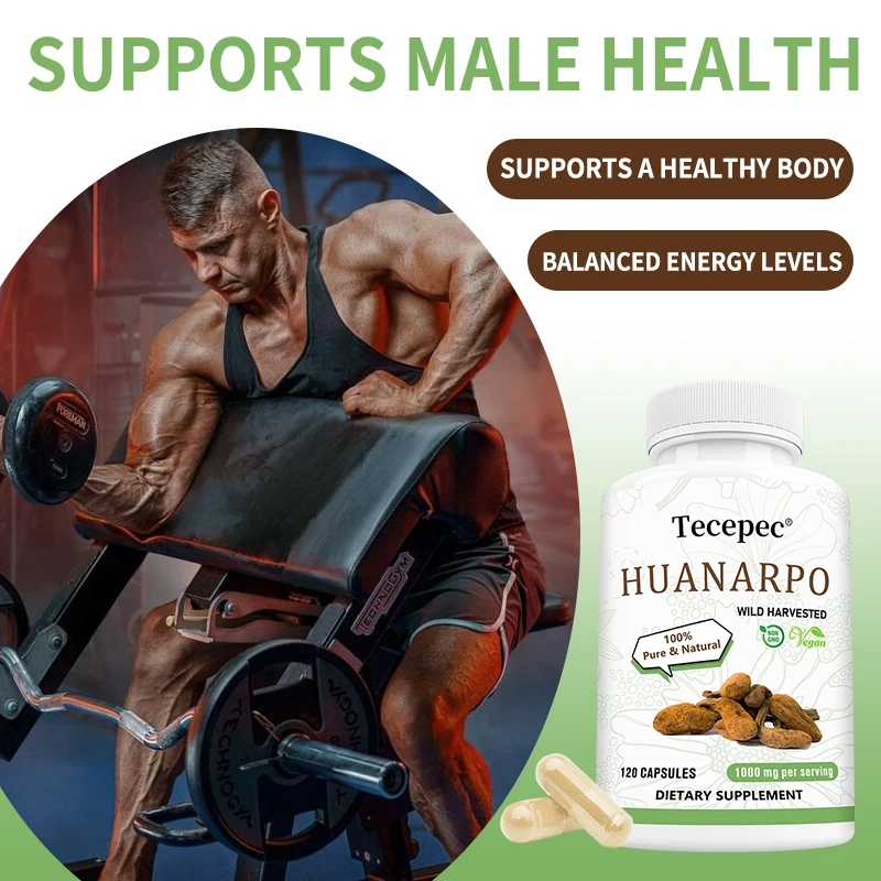 Capsules Huanarpo 1000 mg, 120 capsules végétaliennes, énergie naturelle, supplément d'endurance et de vitalité, soutient la santé masculine, sans OGM