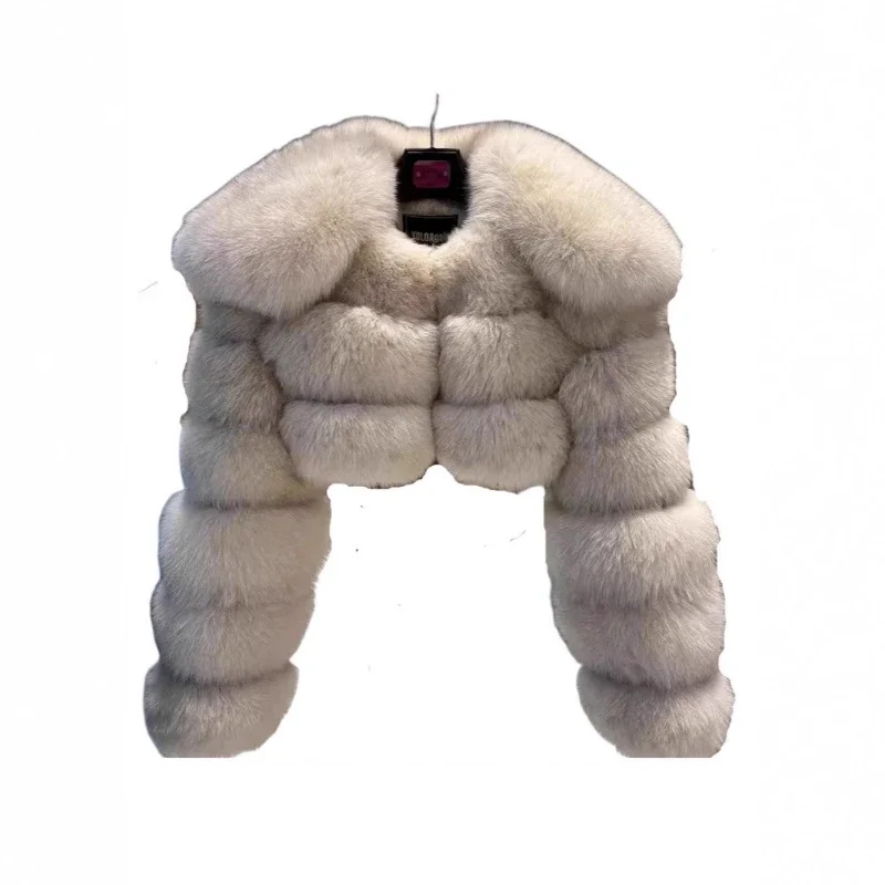 

Women Faux Fur Fox Coats Jackets Turn Down Collar Coat Thick Y2k Streetwear Jacket Work Outerwear Autumn Winter 2025 Short Coat