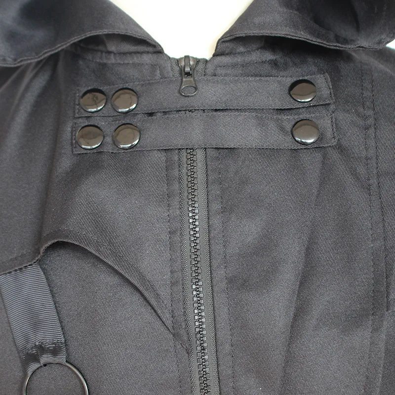 Gothic Sle loween Cosplay Jaet Men's Autumn Winter Coat k Ele Faionable Outerwear for Men's Costume