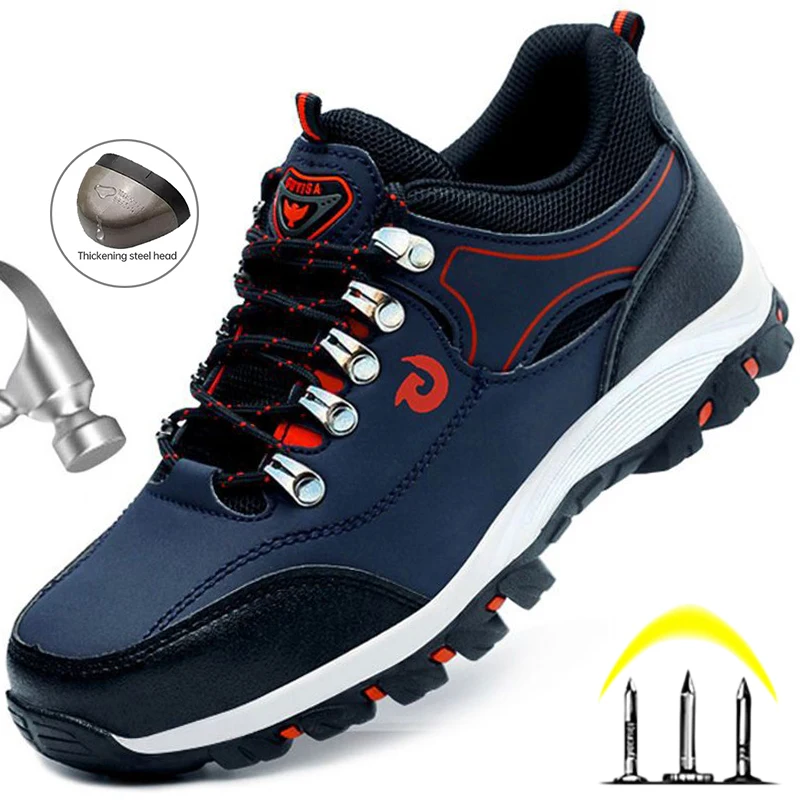 Steel Toe Shoes Men Work Safety Boots Sneakers Male Constrcution Puncture-Proof Work Safety Shoes  Man Security Boots Work Shoes