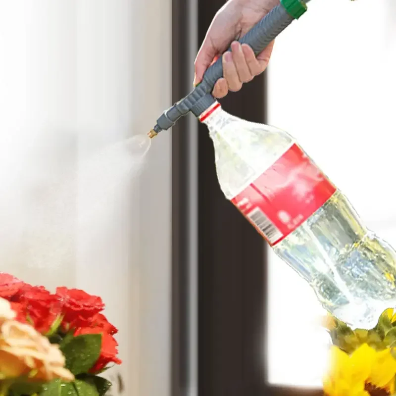 High Pressure Air Pump Manual Sprayer Adjustable Drink Bottle Spray Head Nozzle Garden Watering Tool Sprayer Agriculture Tools