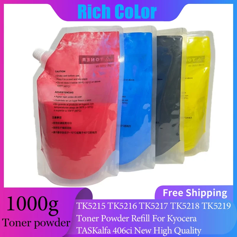 

1000g New High Quality TK5215 TK5216 TK5217 TK5218 TK5219 Toner Powder Refill For Kyocera TASKalfa 406ci