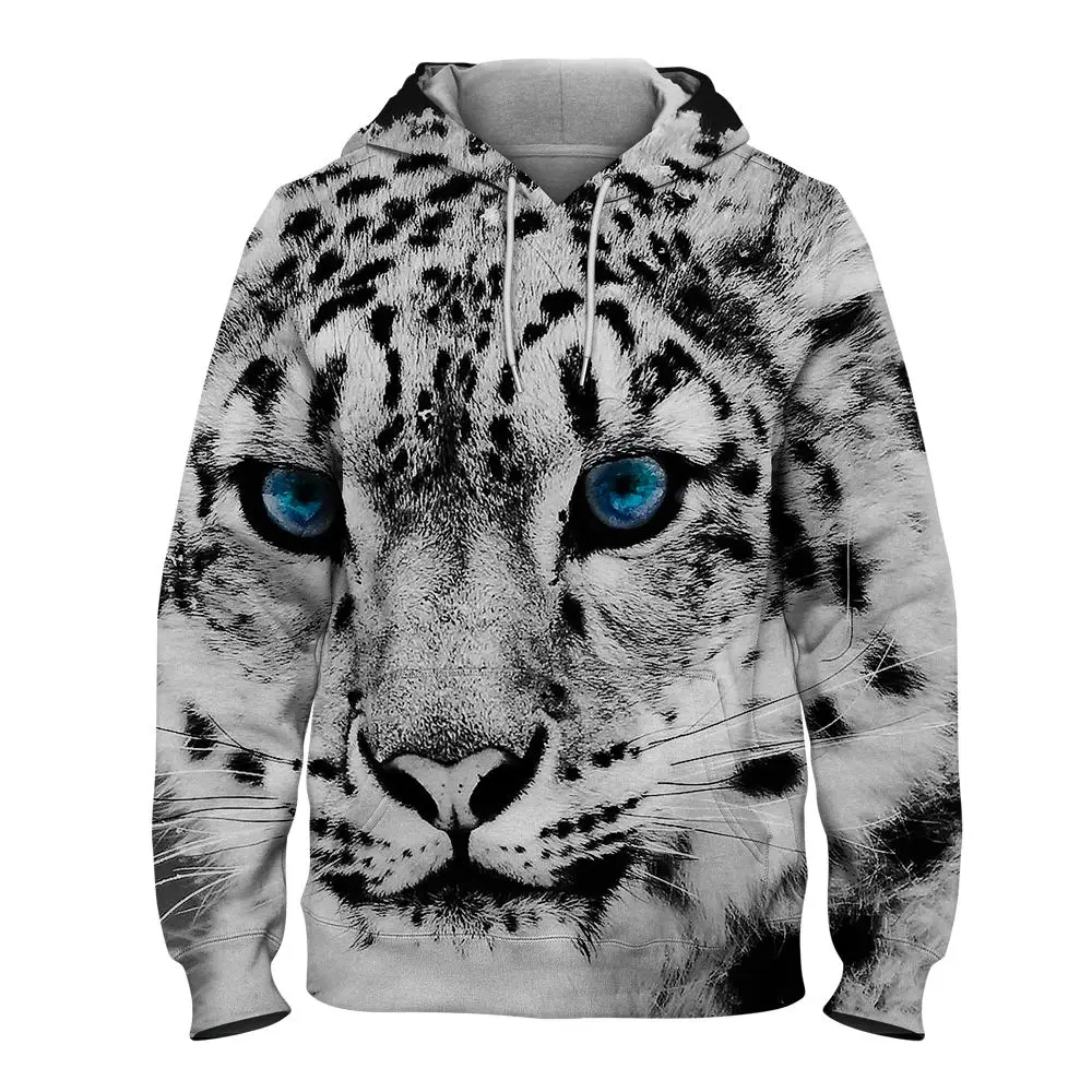 Creative Tiger Pattern 3D Print Men's Sweatshirt Spring And Autumn Round Neck Hooded Pullover Casual All-match Oversized Hoodie