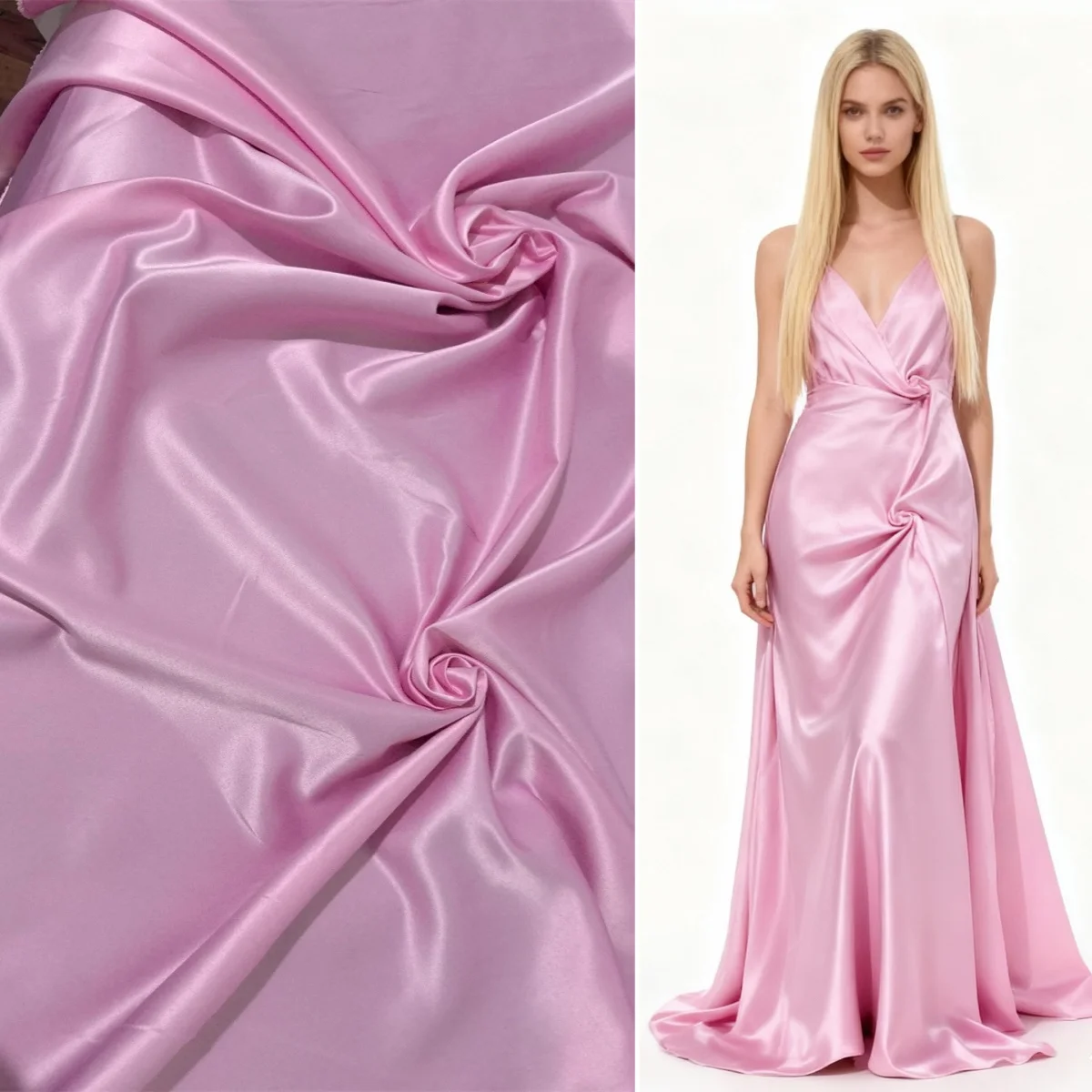 

Розовая матовая жесткая атласная ткань, сшитая свадебная платье принцессы, сделай сам, бабочка, свадебный фон, украшение, атласная ткань