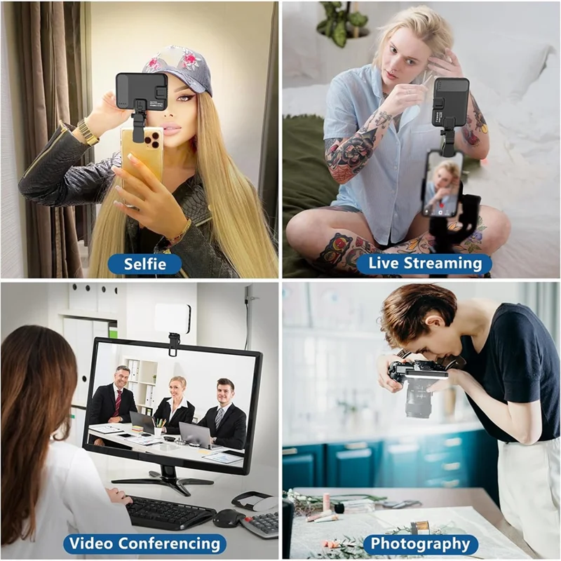 ABFU-Video Fill Light Selfie Light 60 LED 2200Mah Rechargeable Mobile Phone Fill Light For Phone/Tablet/Laptop Conference Fill L