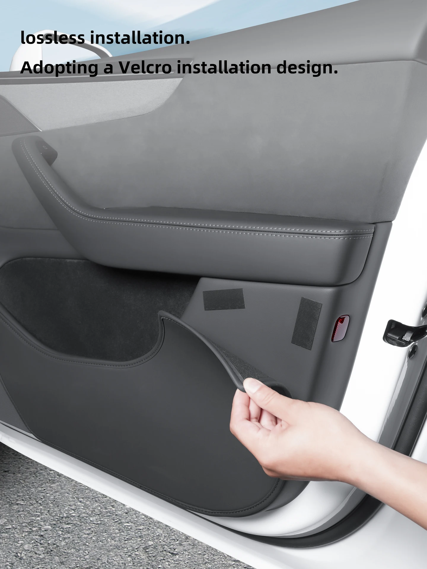 Für Tesla Model Y Juniper 3 Highland YL Autotür-Antikick-Pads Seitentürverkleidungs-Schutz Anti-Schmutz-Pad Auto-Innendekorationszubehör – Detail 5