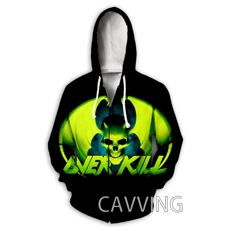 New Fashion 3D Print Overkill Band  Zipper Hoodies Zip Up Hooded Sweatshirts Harajuku Hoodie Hip Hop  Hoodies Sweatshirts