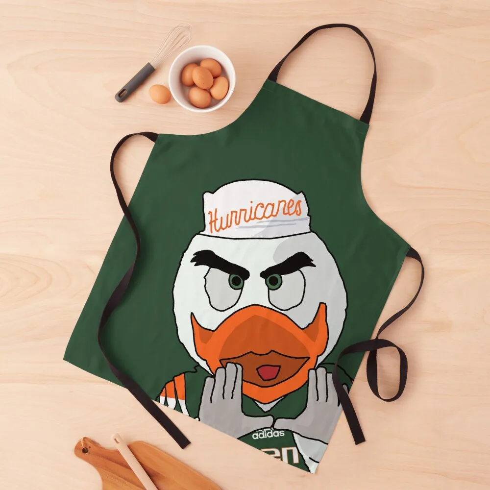 University of Miami - Sebastian the Ibis Apron waiter Chef Accessory Kitchen Front Women's Dresses Apron