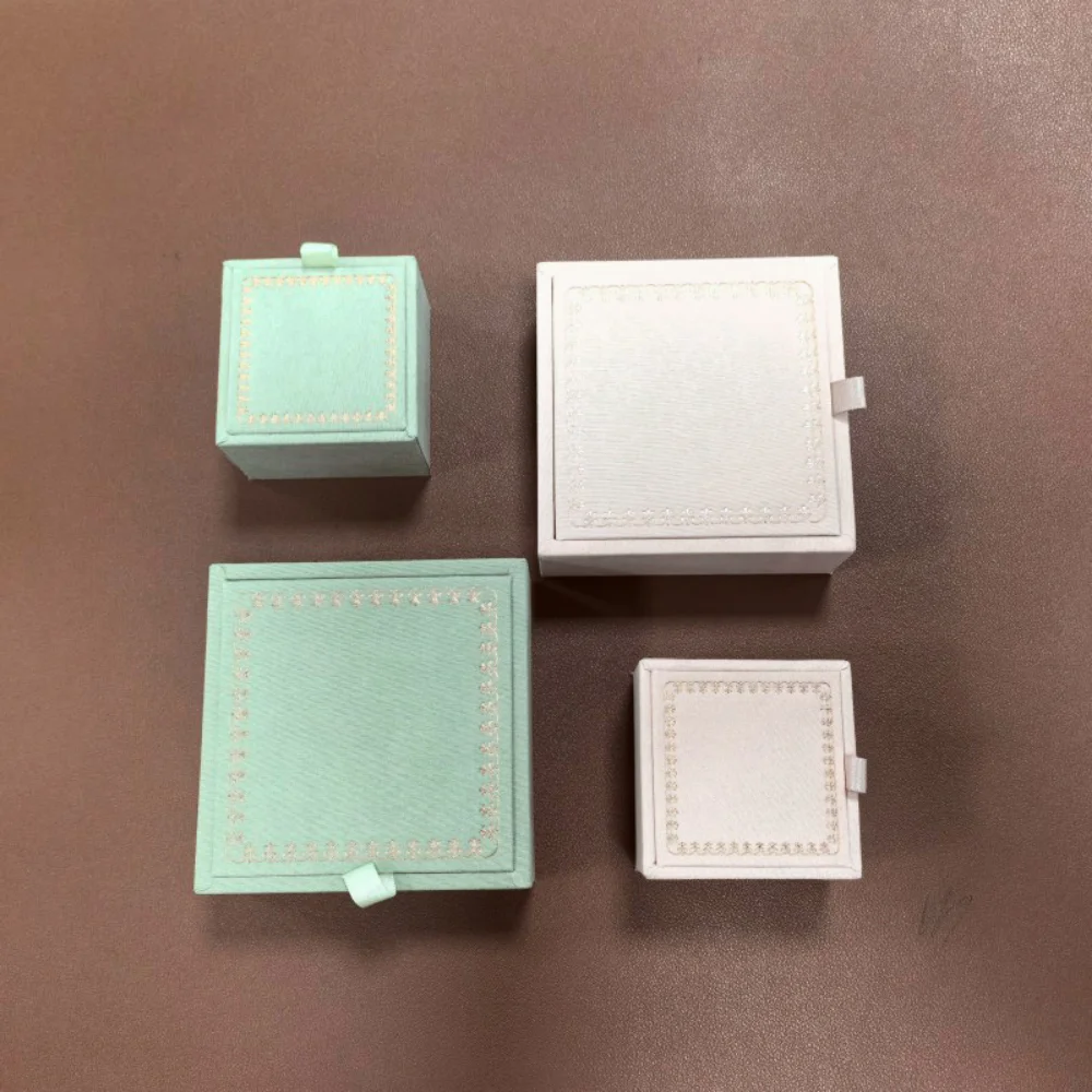 New Flip Top Jewelry Box Ring Earring Necklace Storage Display Case Gift Packaging Organizer For Women Jewelry Set Collection